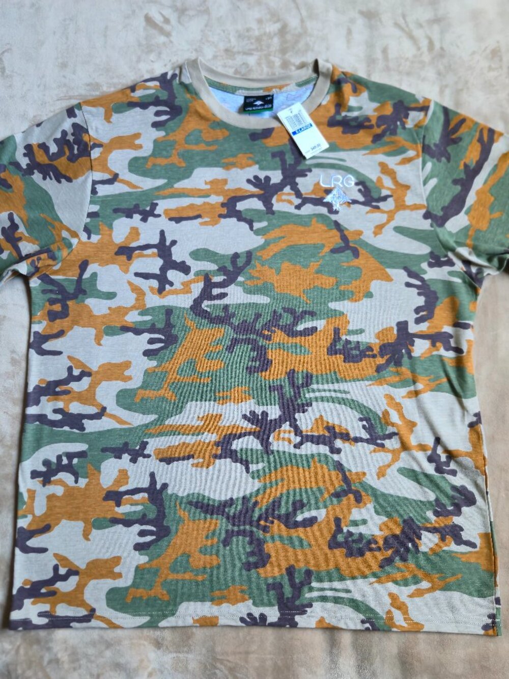 NWT LRG Lifted Research Group Camo Waffle Thermal Knit T-Shirt Men's XL